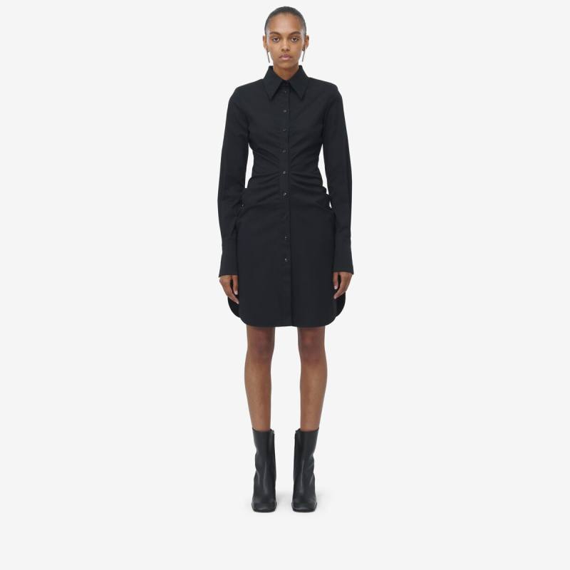Alexander McQueen Women's Black Mini Shirt Dress - 12 (Cotton & Elastan)